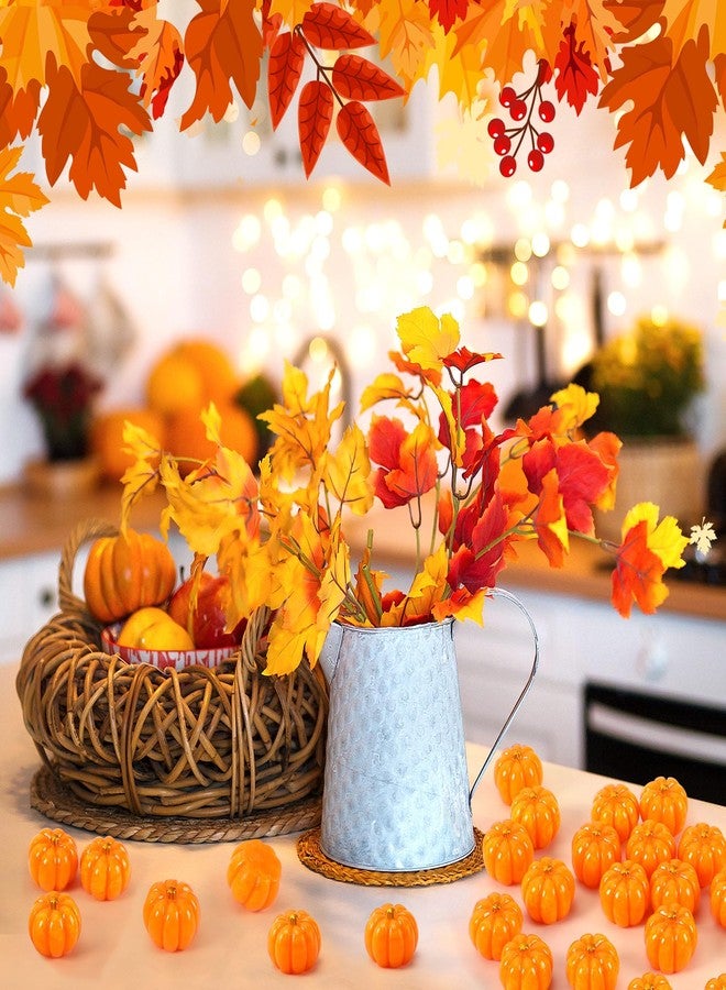 Jansun 45 Pcs Fall Mini Pumpkins, Tiny Halloween Mini Pumpkins for Crafts DIY Artificial Resin Pumpkins Vase Bowl Filler Home Indoor Fall Halloween Thanksgiving Autumn Table Decorations - Image 5
